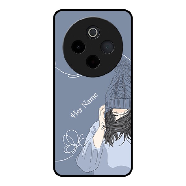 Vivo T4 5G Custom Glass Phone Case - Girl In Winter Outfit Design Vivo T4 5G Custom Glass Phone Case - Girl In Winter Outfit Design