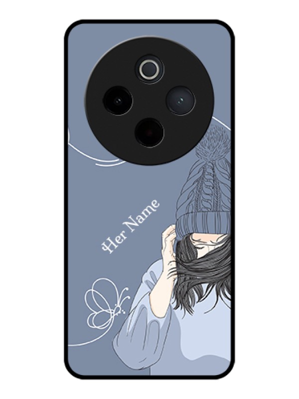 Custom Vivo T4 5G Custom Glass Phone Case - Girl In Winter Outfit Design