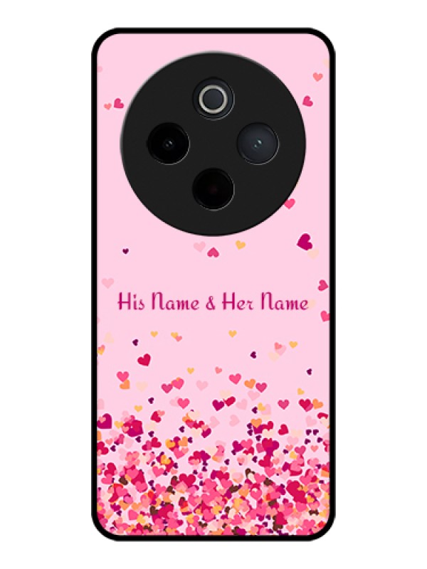 Custom Vivo T4 5G Custom Glass Phone Case - Floating Hearts Design