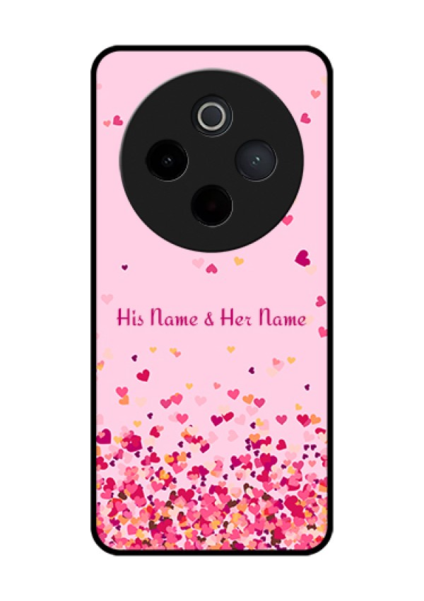 Vivo T4 5G Custom Glass Phone Case - Floating Hearts Design