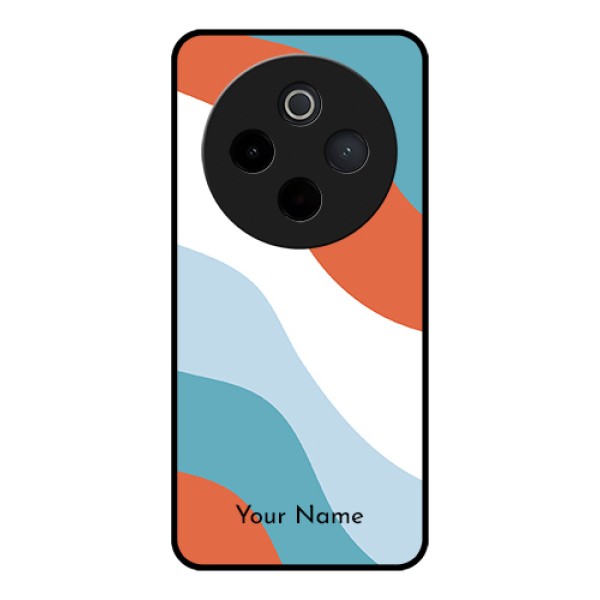 Vivo T4 5G Custom Glass Phone Case - Coloured Waves Design