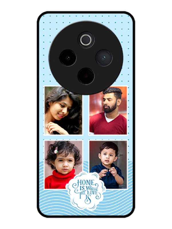 Custom Vivo T4 5G Custom Glass Phone Case - Cute Love Quote With 4 Pic Upload Design