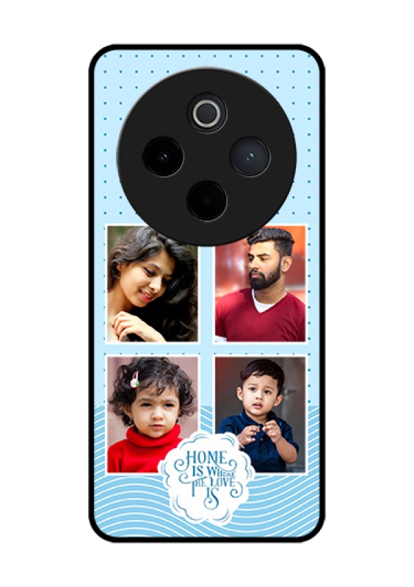 Vivo T4 5G Custom Glass Phone Case - Cute Love Quote With 4 Pic Upload Design