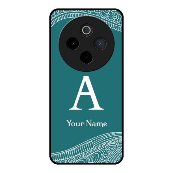 Vivo T4 5G Custom Glass Phone Case - Line Art Pattern With Custom Name Design Vivo T4 5G Custom Glass Phone Case - Line Art Pattern With Custom Name Design