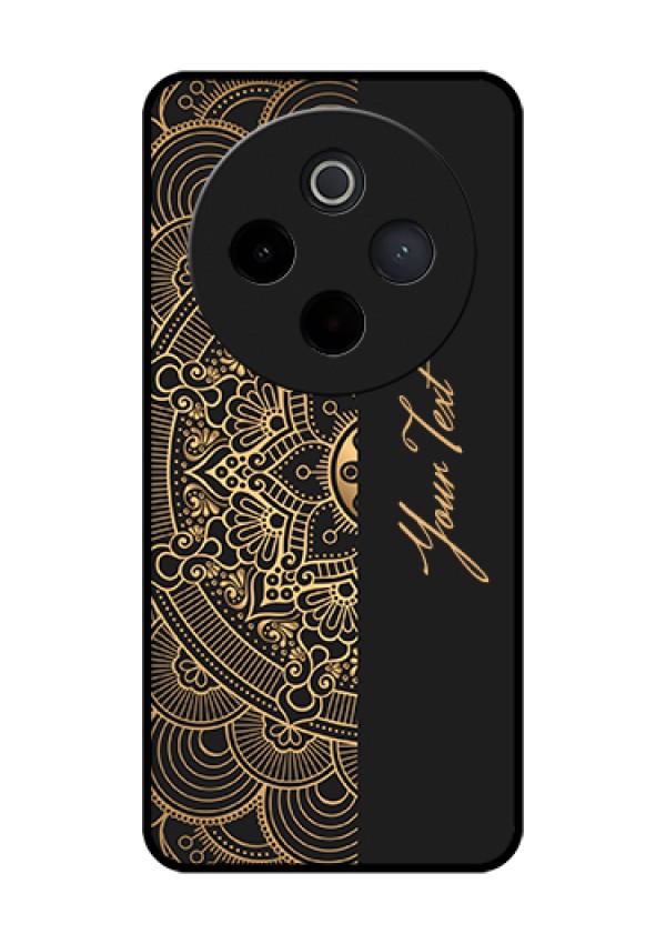 Vivo T4 5G Custom Glass Phone Case - Mandala Art With Custom Text Design