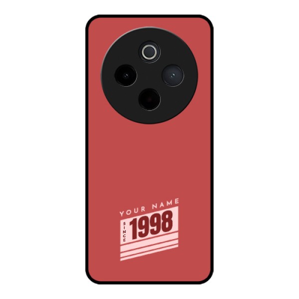 Vivo T4 5G Custom Glass Phone Case - Red Custom Year Of Birth Design