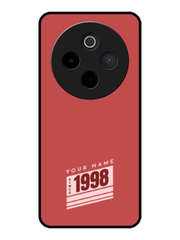 Custom Vivo T4 5G Custom Glass Phone Case - Red Custom Year Of Birth Design