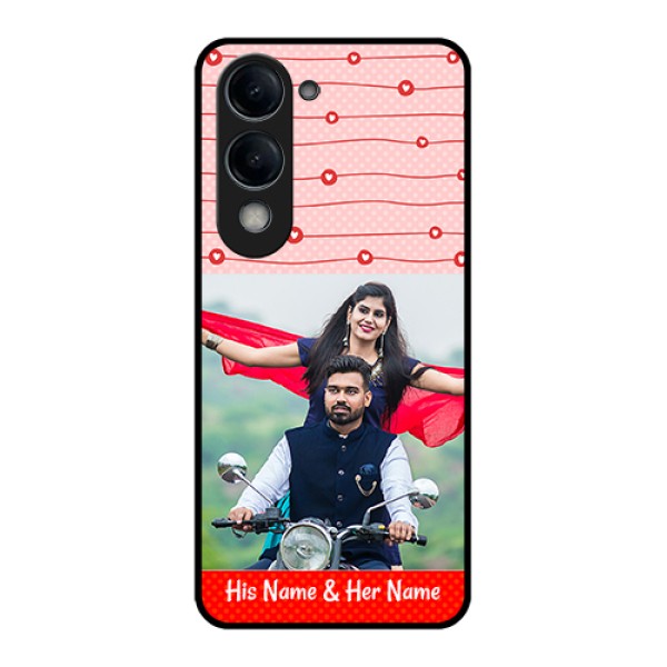 Vivo T4 Lite Custom Glass Phone Case - Red Pattern Case Design