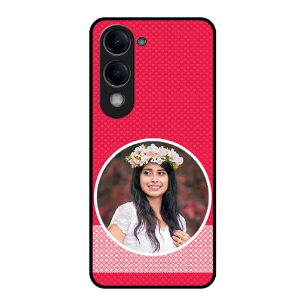 Vivo T4 Lite Custom Glass Phone Case - Pink Color Pattern Design Vivo T4 Lite Custom Glass Phone Case - Pink Color Pattern Design