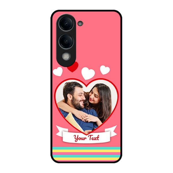 Vivo T4 Lite Custom Glass Phone Case - Love Shapes Doodle Design Vivo T4 Lite Custom Glass Phone Case - Love Shapes Doodle Design