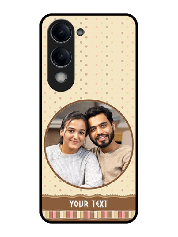 Custom Vivo T4 Lite Custom Glass Phone Case - Brown Dotted Mobile Case Design