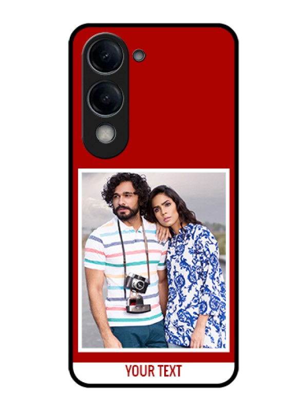 Custom Vivo T4 Lite Custom Glass Phone Case - Red Color Design