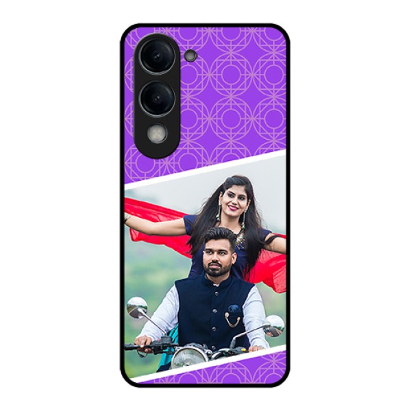 Vivo T4 Lite Custom Glass Phone Case - Violet Color Pattern Design