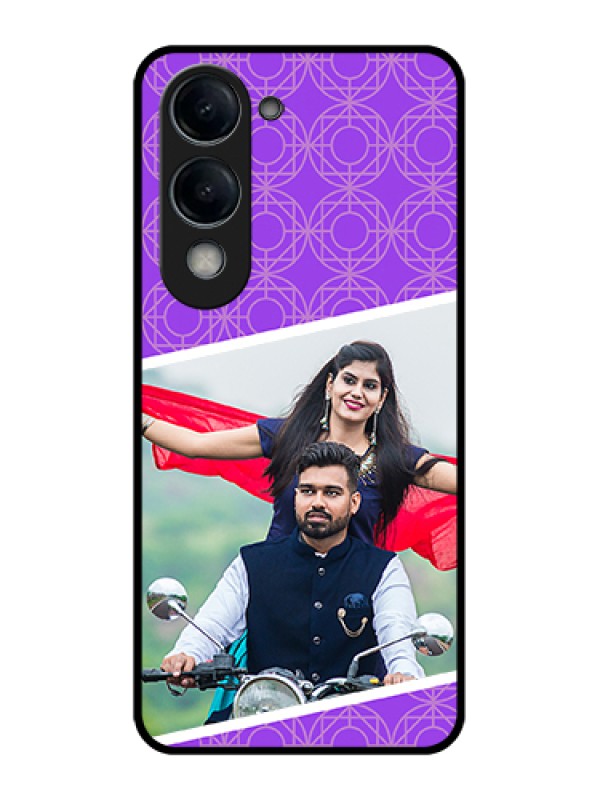 Custom Vivo T4 Lite Custom Glass Phone Case - Violet Color Pattern Design