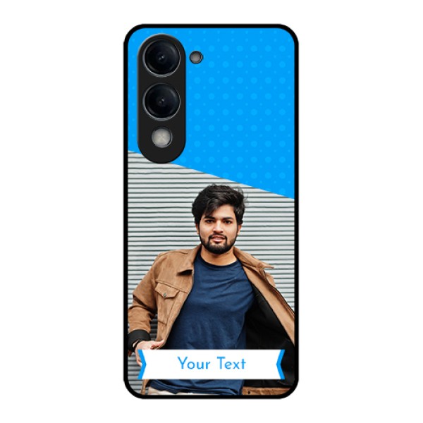 Vivo T4 Lite Custom Glass Phone Case - Simple Blue Color Design Vivo T4 Lite Custom Glass Phone Case - Simple Blue Color Design