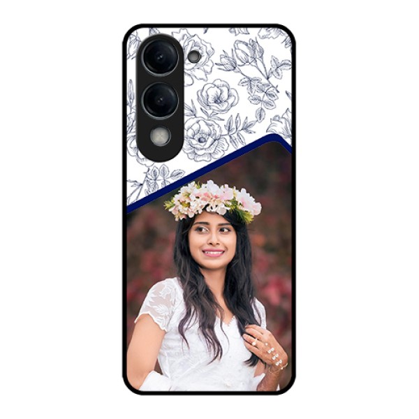Vivo T4 Lite Custom Glass Phone Case - Classy Floral Design