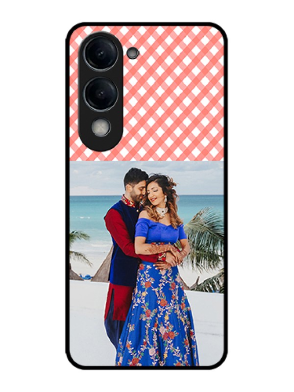 Custom Vivo T4 Lite Custom Glass Phone Case - Pink Pattern Design