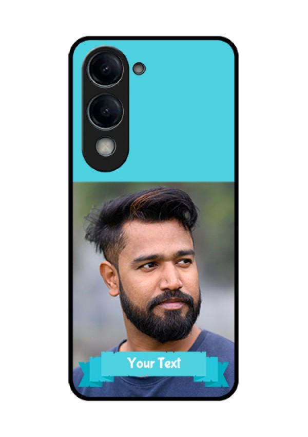 Vivo T4 Lite Custom Glass Phone Case - Blue Color Design