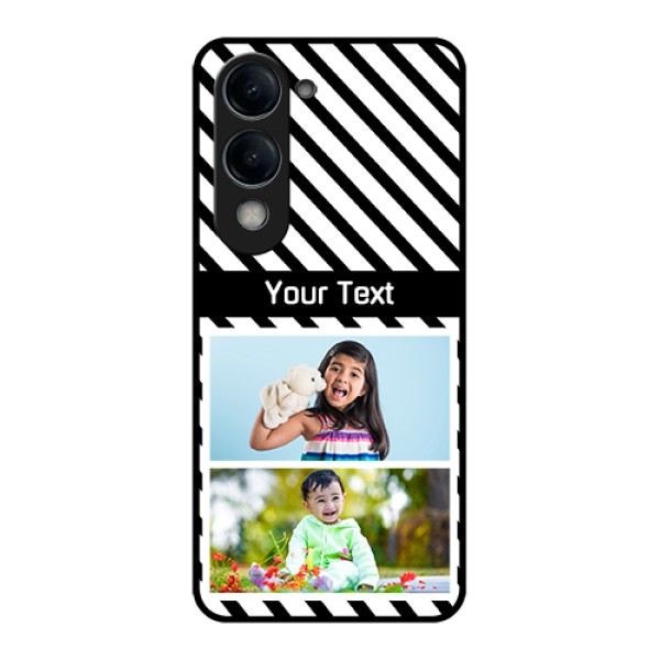 Vivo T4 Lite Custom Glass Phone Case - Black And White Stripes Design Vivo T4 Lite Custom Glass Phone Case - Black And White Stripes Design