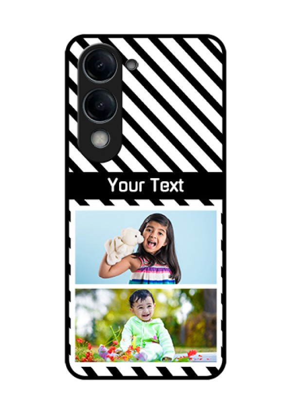 Vivo T4 Lite Custom Glass Phone Case - Black And White Stripes Design