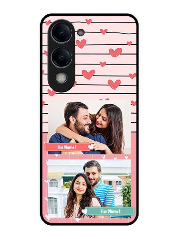Custom Vivo T4 Lite Custom Glass Phone Case - Photo With Heart Design