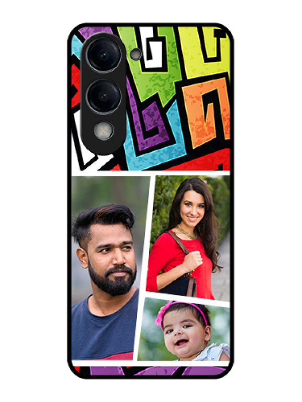 Custom Vivo T4 Lite Custom Glass Phone Case - Graffiti Pattern Design