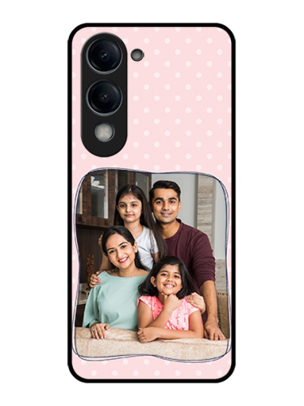 Custom Vivo T4 Lite Custom Glass Phone Case - Family With Dots Design