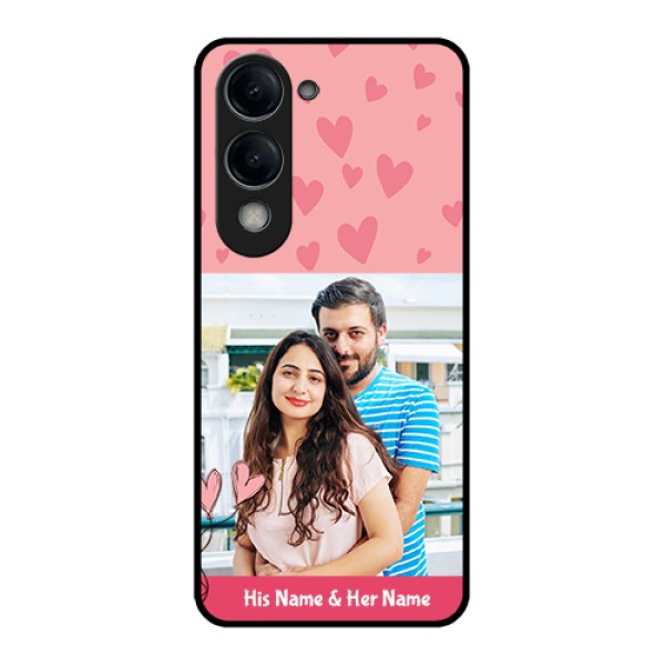 Vivo T4 Lite Custom Glass Phone Case - Love Design Peach Color