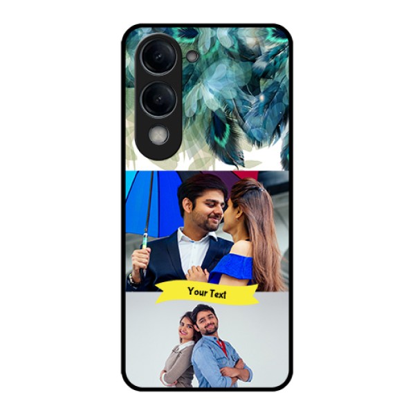 Vivo T4 Lite Custom Glass Phone Case - Image With Boho Peacock Feather Design Vivo T4 Lite Custom Glass Phone Case - Image With Boho Peacock Feather Design