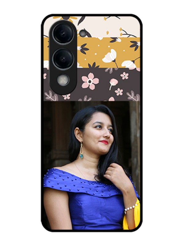 Custom Vivo T4 Lite Custom Glass Phone Case - Stylish Floral Design