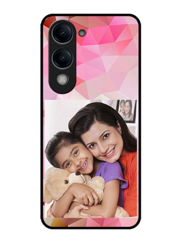 Custom Vivo T4 Lite Custom Glass Phone Case - Abstract Triangle Design