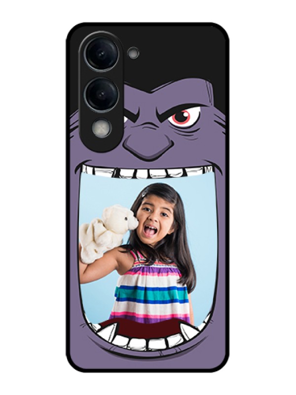 Custom Vivo T4 Lite Custom Glass Phone Case - Angry Monster Design