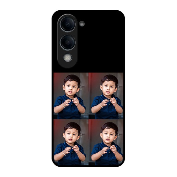 Vivo T4 Lite Custom Glass Phone Case - 4 Image Holder Design