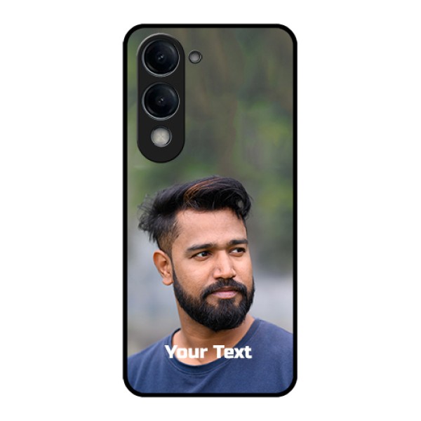 Vivo T4 Lite Custom Glass Phone Case - Photo With Text Design