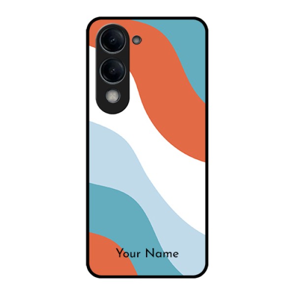 Vivo T4 Lite Custom Glass Phone Case - Coloured Waves Design
