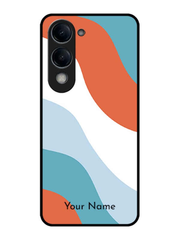 Custom Vivo T4 Lite Custom Glass Phone Case - Coloured Waves Design