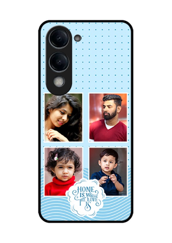 Vivo T4 Lite Custom Glass Phone Case - Cute Love Quote With 4 Pic Upload Design