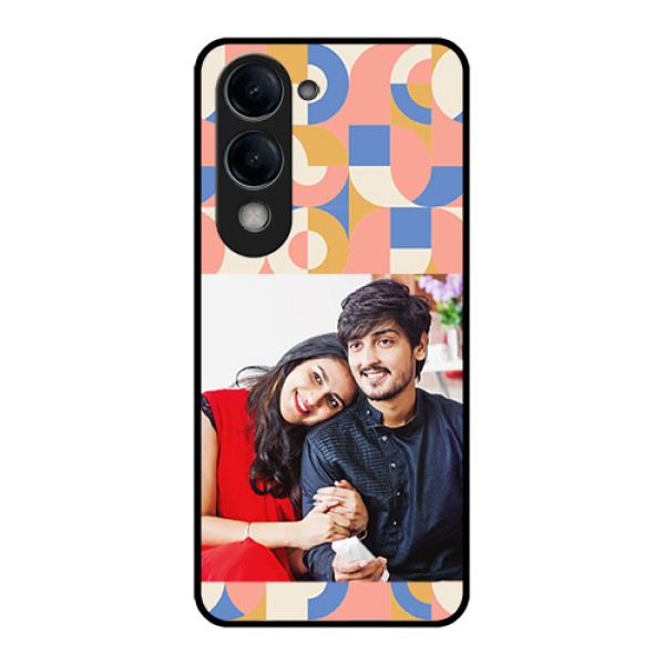 Vivo T4 Lite Custom Glass Phone Case - Semi - Circle Maze Pattern Design