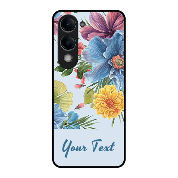 Vivo T4 Lite Custom Glass Phone Case - Stunning Watercolored Flowers Painting Design Vivo T4 Lite Custom Glass Phone Case - Stunning Watercolored Flowers Painting Design