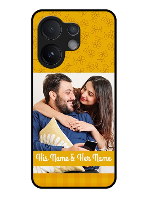 Custom Vivo T4 Pro 5G Custom Glass Phone Case - Yellow Floral Design