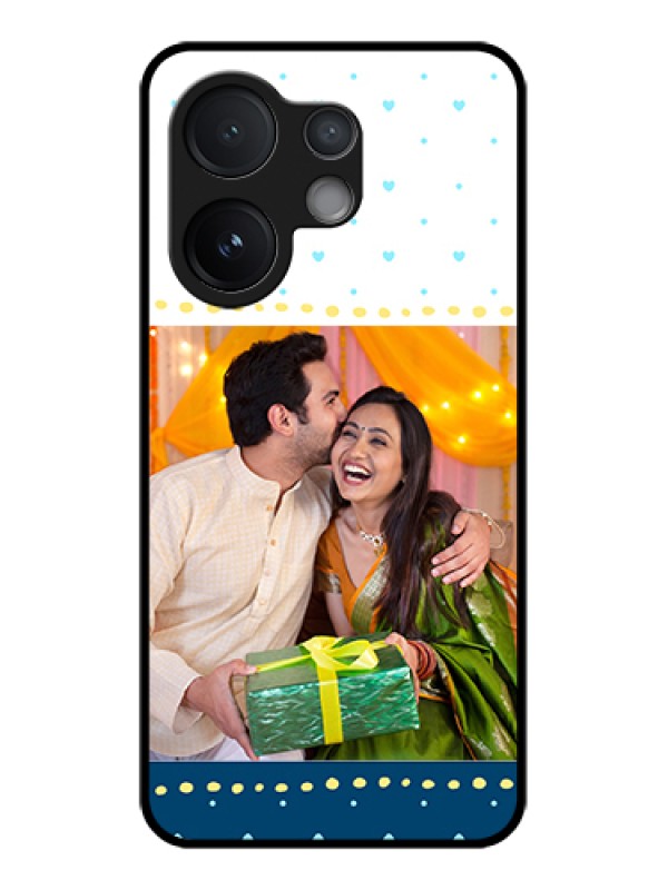 Custom Vivo T4 Pro 5G Custom Glass Phone Case - White And Blue Abstract Design