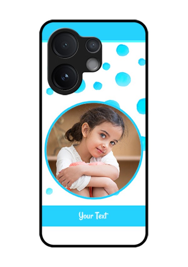 Vivo T4 Pro 5G Custom Glass Phone Case - Blue Bubbles Pattern Design