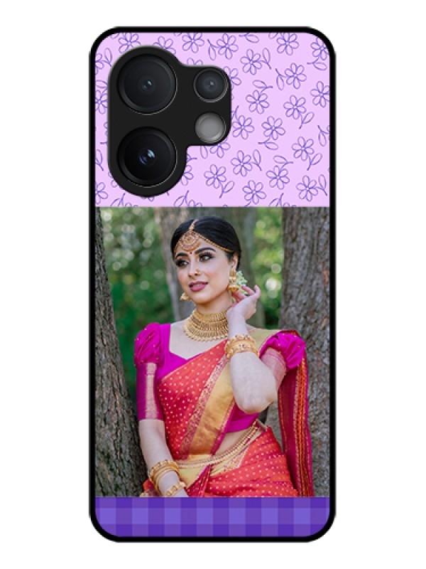 Custom Vivo T4 Pro 5G Custom Glass Phone Case - Purple Floral Design