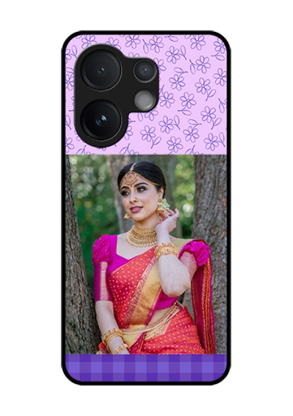 Vivo T4 Pro 5G Custom Glass Phone Case - Purple Floral Design