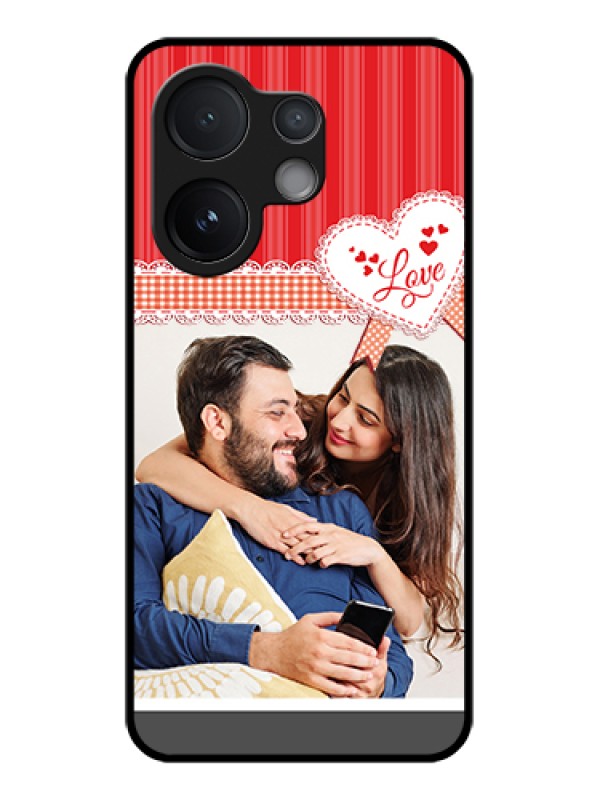 Custom Vivo T4 Pro 5G Custom Glass Phone Case - Red Love Pattern Design