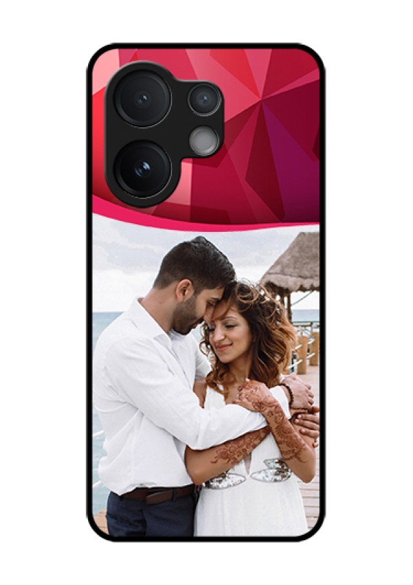 Vivo T4 Pro 5G Custom Glass Phone Case - Red Abstract Design