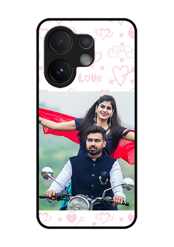 Vivo T4 Pro 5G Custom Glass Phone Case - Pink Flying Heart Design