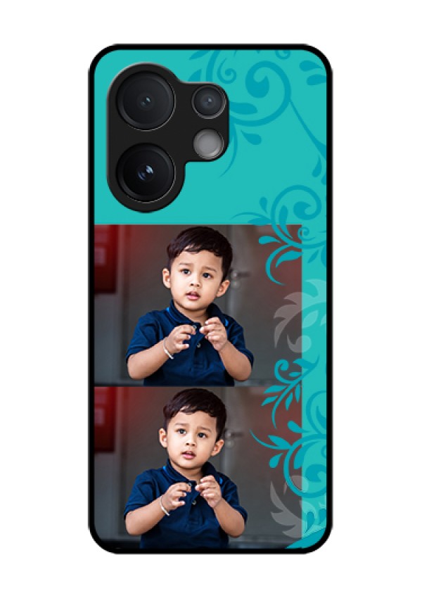 Vivo T4 Pro 5G Custom Glass Phone Case - With Photo And Green Floral Design