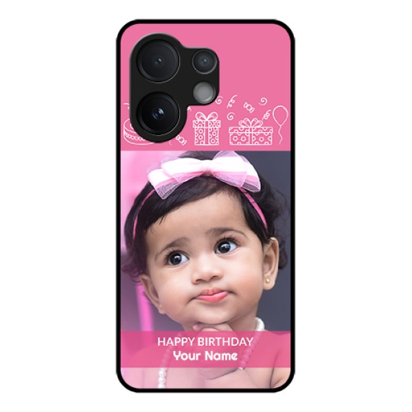 Vivo T4 Pro 5G Custom Glass Phone Case - With Birthday Line Art Design Vivo T4 Pro 5G Custom Glass Phone Case - With Birthday Line Art Design