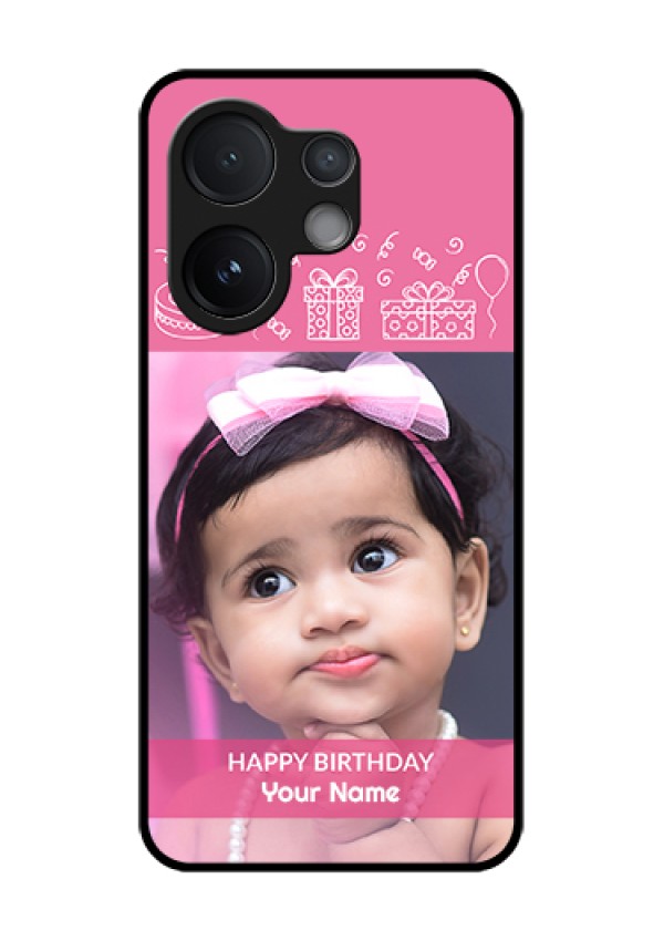 Vivo T4 Pro 5G Custom Glass Phone Case - With Birthday Line Art Design